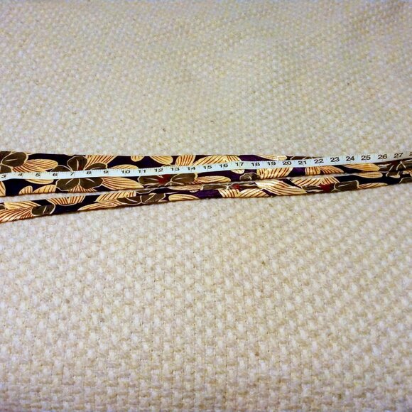 Cellini Tropical Floral Statement Tie Purple Gold Retro 70s Revival Print Artsy - Picture 4 of 6